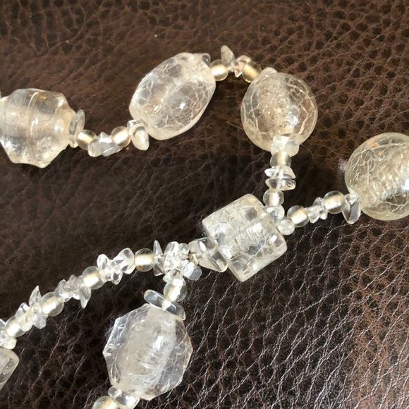 Real Glass Adjustable necklace clear glass - Picture 2 of 10